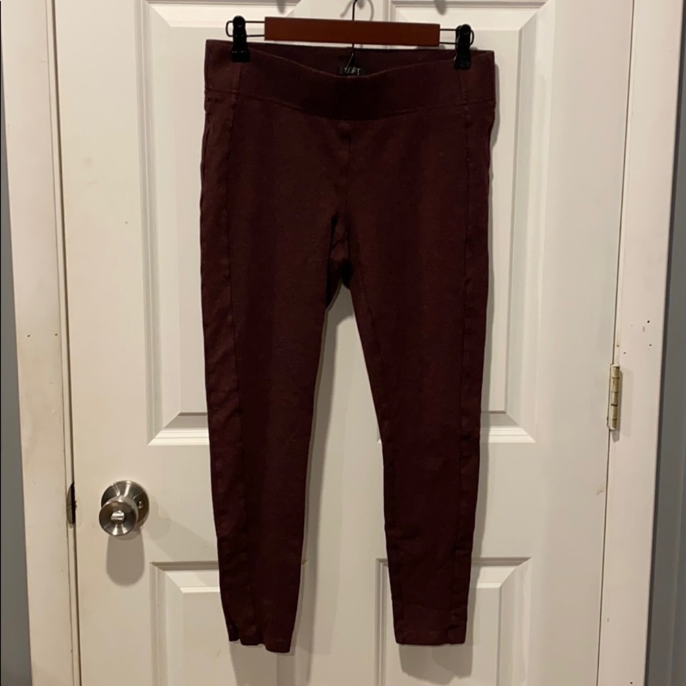 LOFT Ponte pants heathered burgundy